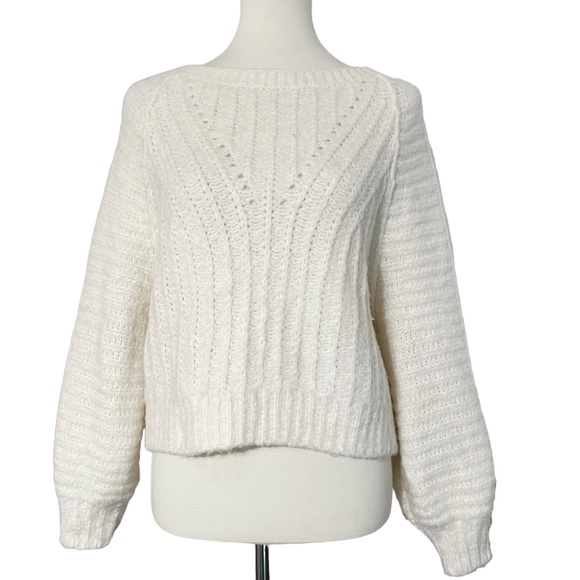 Free People Carter Soft Knit Pullover Sweater in Ivory Size XS - Picture 4 of 12